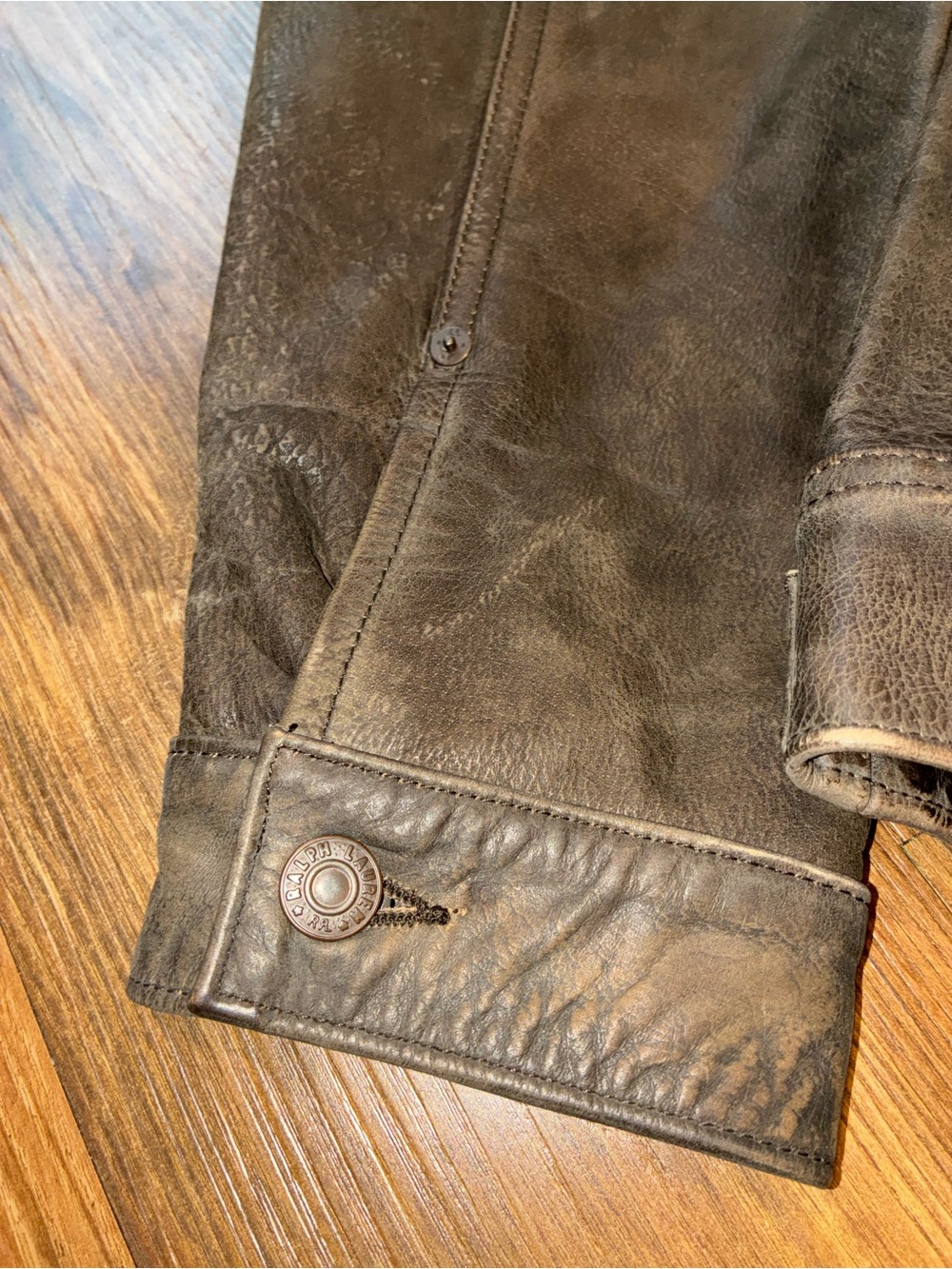 RRL Type 2 Buffalo Leather Brown Jacket - Picture 9 of 16